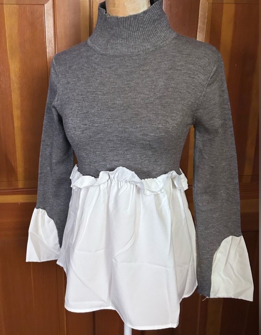 Designer × Other NWT, Lavishly Paris Womens Ladies 2 in 1 Layered Blouse Size M / US 6-8 / IT 42-44 - 5 Thumbnail