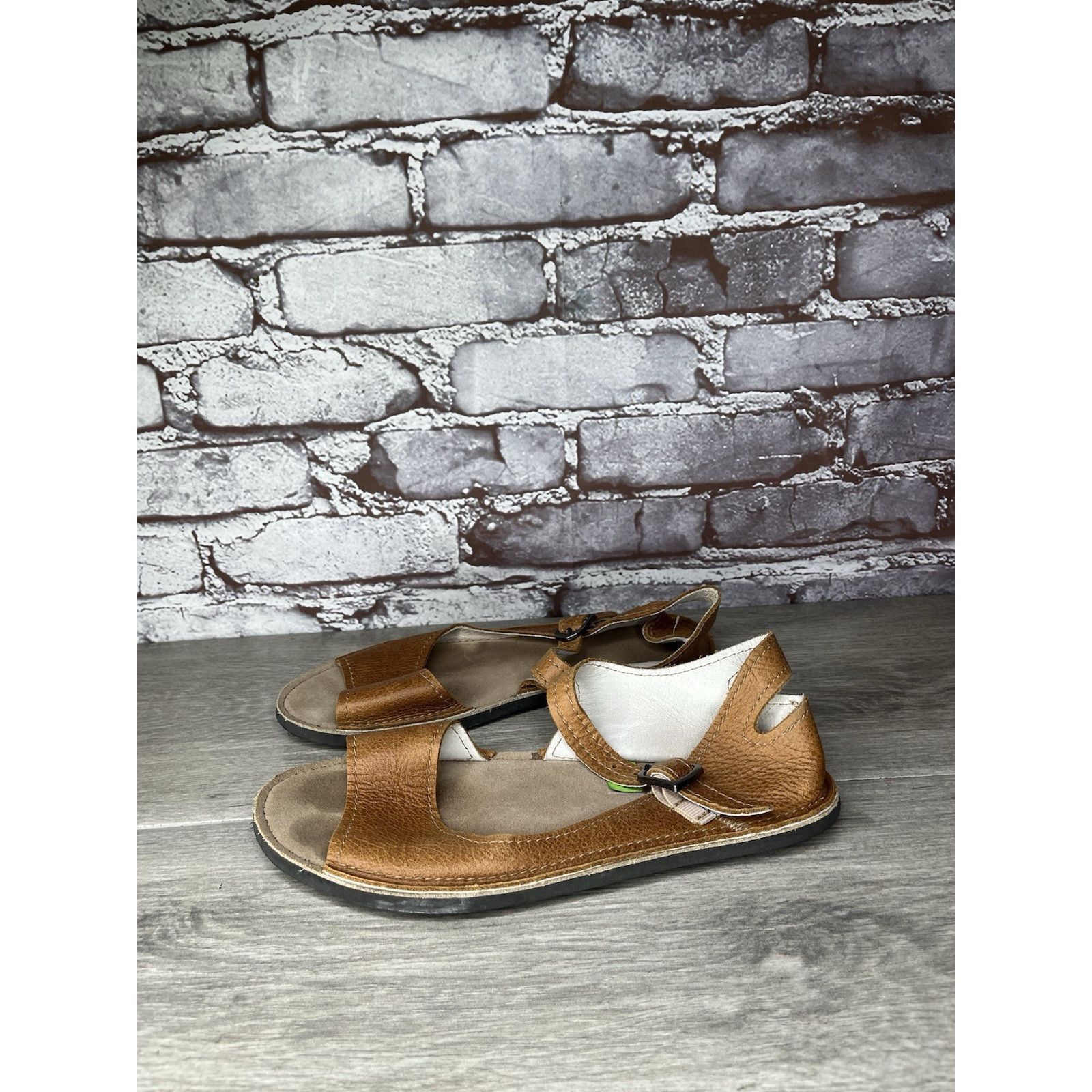 Soulstar Softstar Barefoot Minimalist Brown Leather Ankle Strap Vibra Size US 5 / IT 35 - 1 Thumbnail