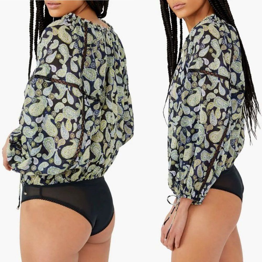 Free People NWT New $78 Free People Sundown Paisley Cotton Bodysuit Siz Size S / US 4 / IT 40 - 3 Thumbnail