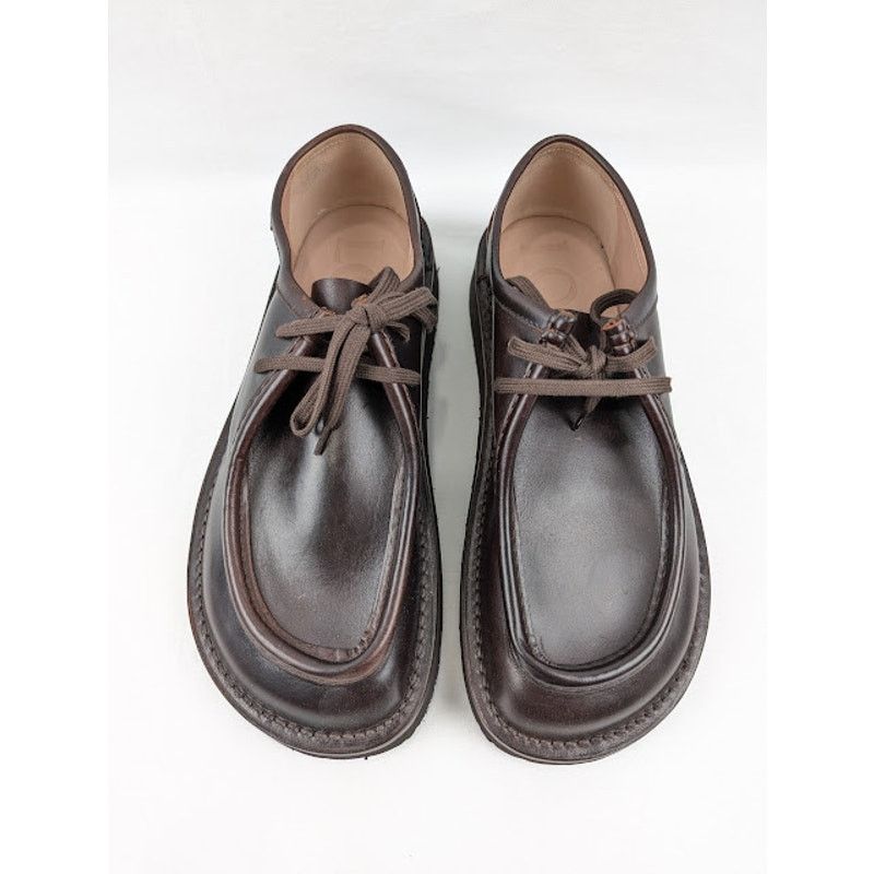 Loewe o1rshd1 Faro Moc-Toe Leather Derby Shoes in Dark Brown Size US 12 / EU 45 - 15 Thumbnail