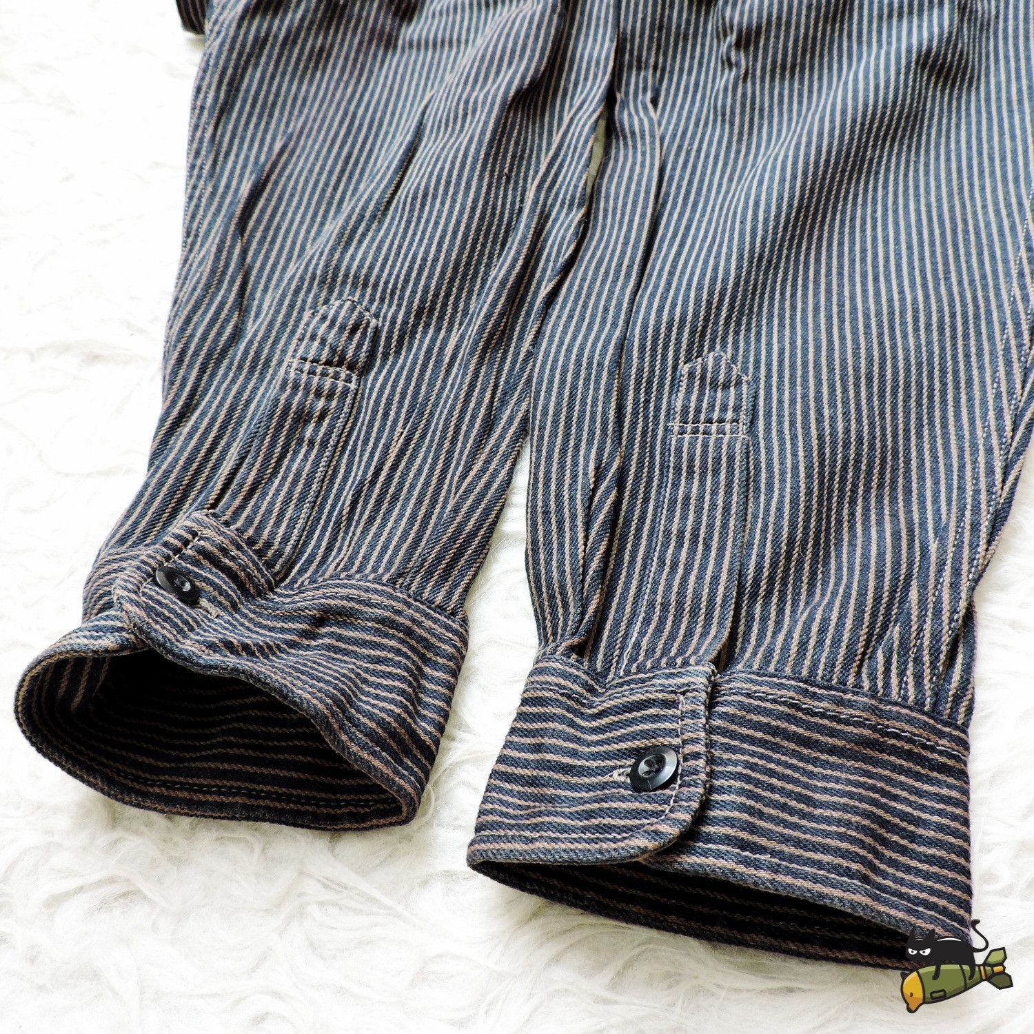 Japanese Brand BILLY STONE'S HICKORY DENIM LONG SLEEVE SHIRT Size US L / EU 52-54 / 3 - 8 Thumbnail