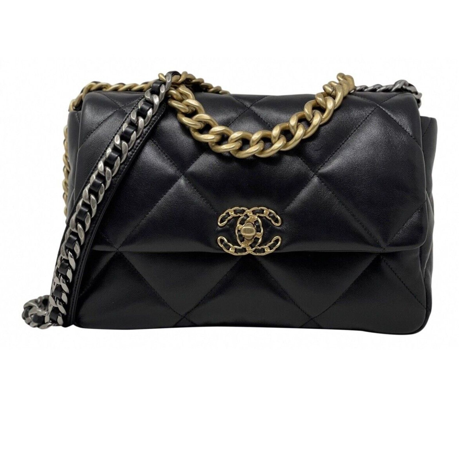 Chanel CHANEL 19 Large Flap Black Quilted Leather Shoulder Bag Size ONE SIZE - 2 Thumbnail