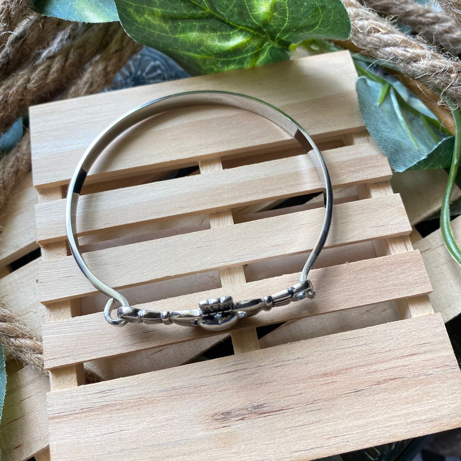 The Unbranded Brand Stainless Steel Claddagh Bracelet-Irish Heart Crown Size ONE SIZE - 5 Thumbnail