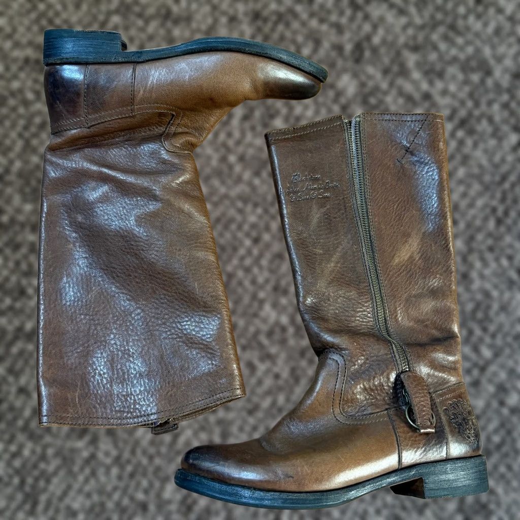 Vintage Blackstone Boots Leather 6 Lace Up Mid-Calf Combat Boot Brown 37 US 6 Women's Casual Winter Fall Spring Size US 7 / IT 37 - 1 Thumbnail