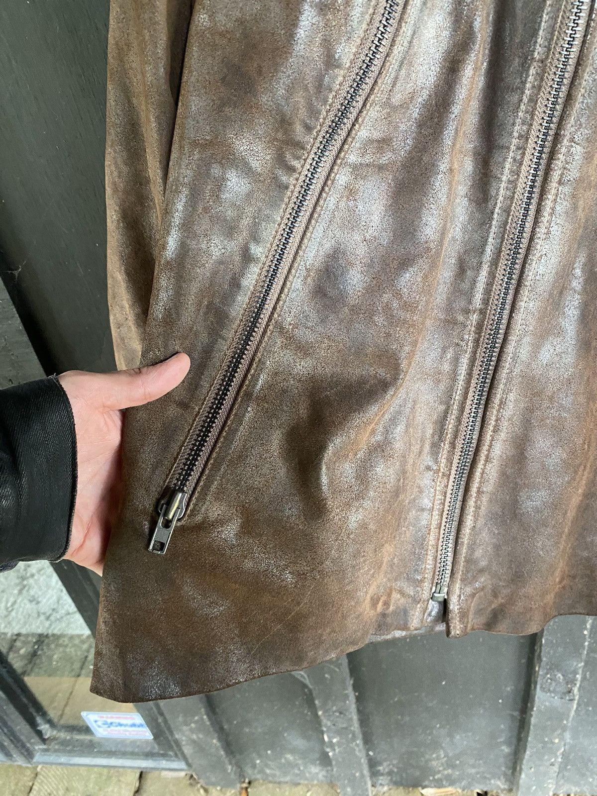 Maison Margiela 2011 Martin Margiela 5 Zip Waxed Leather Jacket Size US L / EU 52-54 / 3 - 3 Thumbnail