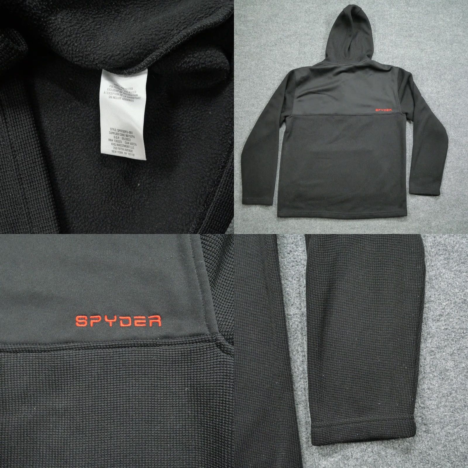 Spyder Spyder Hoodie Mens Large Black Quarter Zip Jacket Outdoors Size US L / EU 52-54 / 3 - 8 Thumbnail