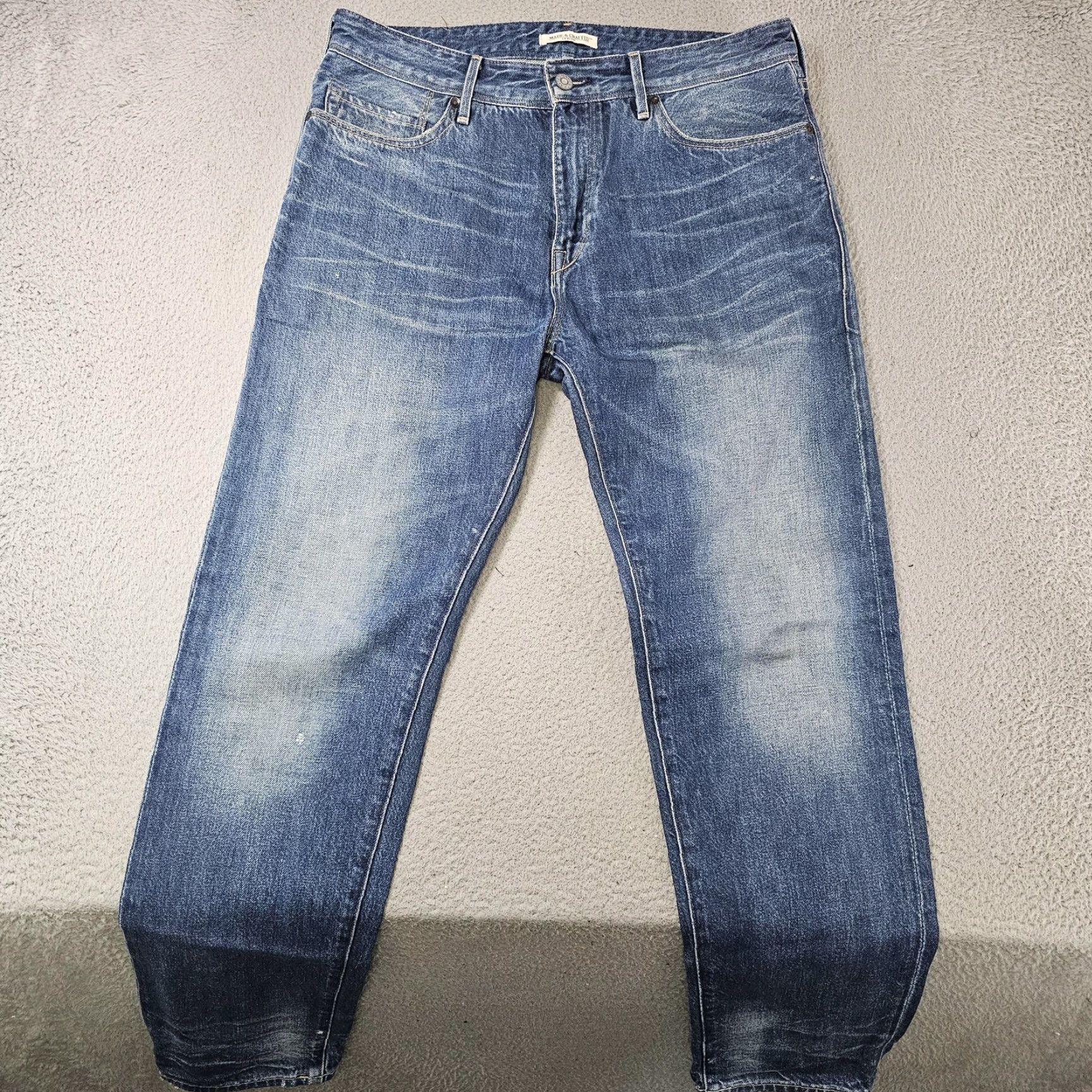 Levi's Levi's Made & Crafted Taper Jeans Mens 32x30 (Tag 32) Tapered Denim Distressed Blue 5-Pocket Jeans Mens Size US 32 / EU 48 - 2 Thumbnail
