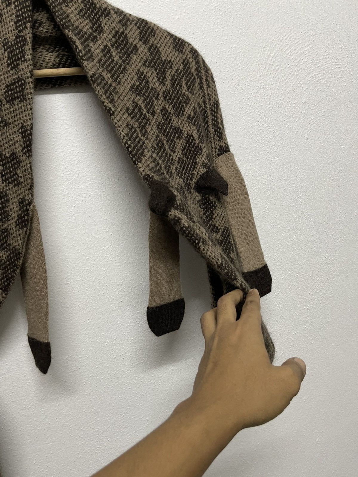 Issey Miyake 90s ISSEY MIYAKE WOOL SCARF RARE DESIGN Size ONE SIZE - 6 Thumbnail