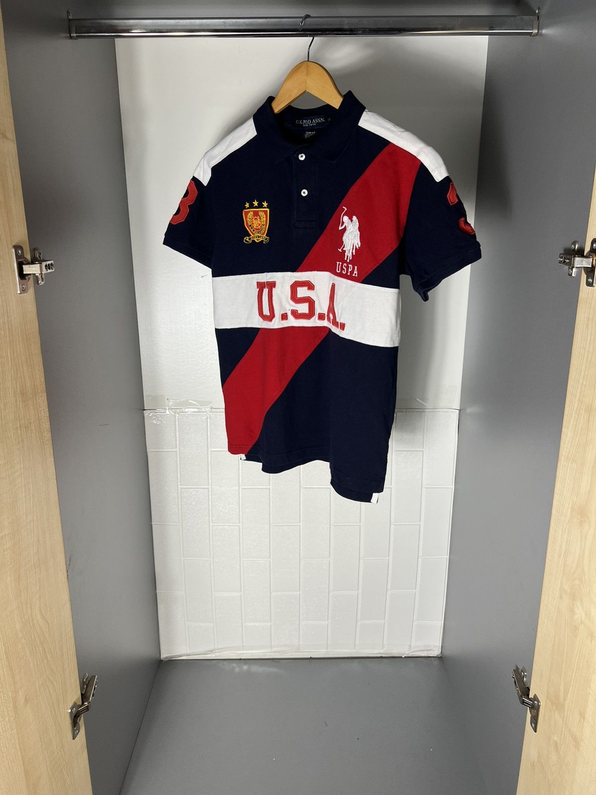 Polo Ralph Lauren VINTAGE U.S POLO ASSN USA FLAG DESIGNER CASUAL RETRO Y2K 90s Size US M / EU 48-50 / 2 - 4 Thumbnail