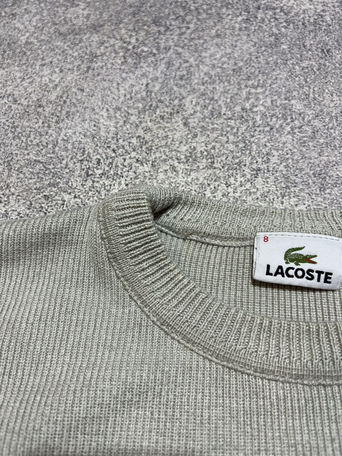 Japanese Brand × Lacoste × Vintage 🐊 Vintage Lacoste Beige Knitted Baggy Wool Sweater Y2K Size US XL / EU 56 / 4 - 7 Thumbnail