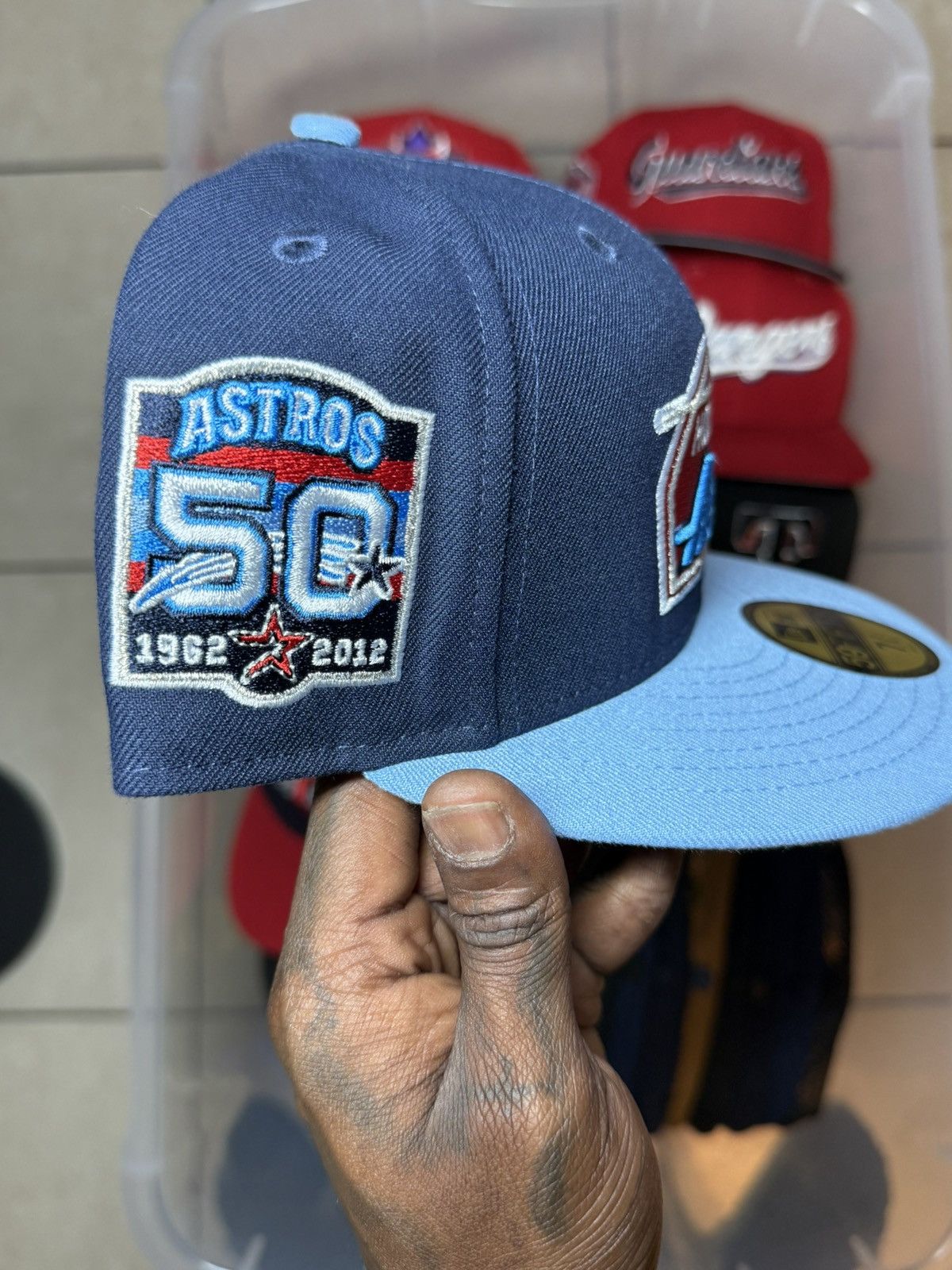 Hat Club × New Era 7 3/8 Hat Club Cool Fashion Rockets Crossover Astros Fitted Size ONE SIZE - 2 Thumbnail