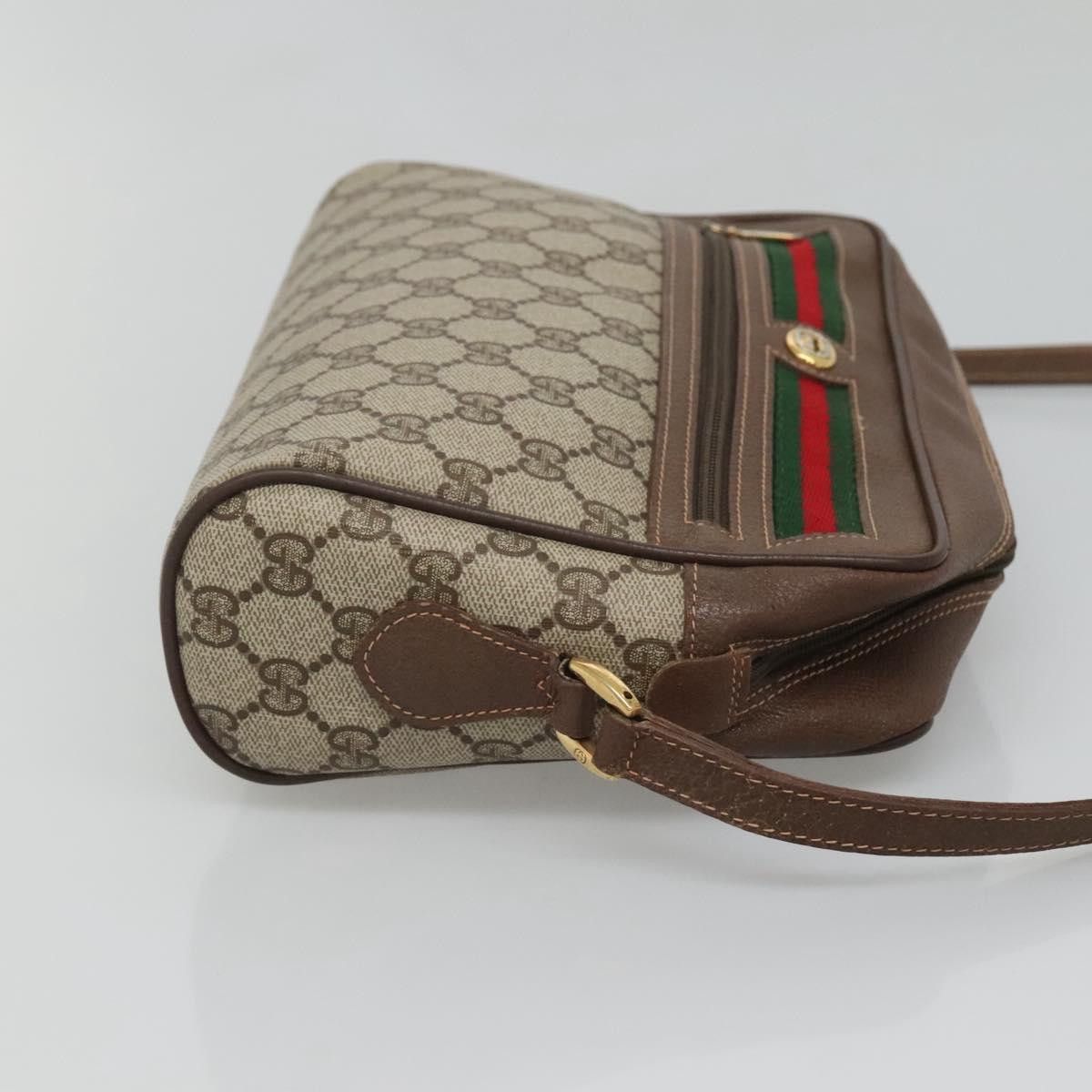 Gucci GUCCI GG Supreme Web Sherry Line Bag Pvc Beige Gold 56 02 Size ONE SIZE - 4 Thumbnail