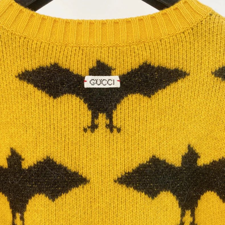 Gucci Gucci Yellow bat print sweater Size US XL / EU 56 / 4 - 5 Thumbnail