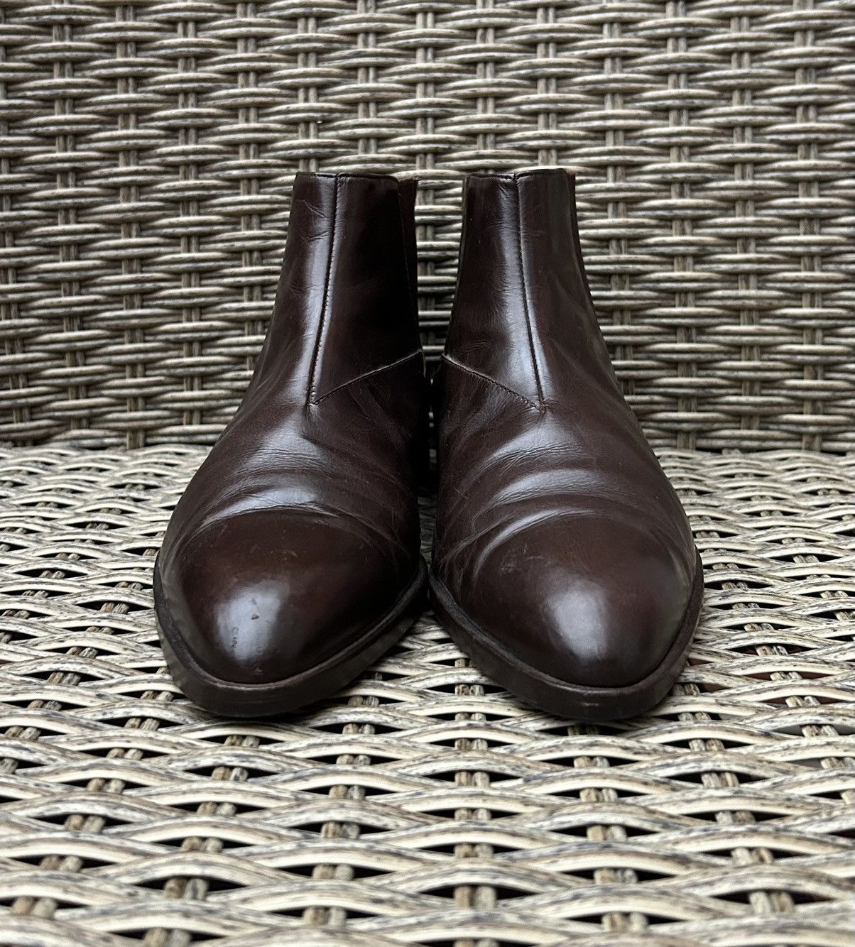 Jil Sander × Vintage Vintage Jil Sander + Leather Brown Ankle Chelsea Boots Size US 5.5 / IT 35.5 - 3 Thumbnail