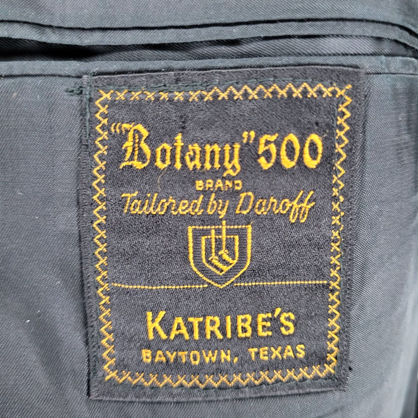 Vintage VTG Botany 500 Tailored By Daroff Black 2 Button Notch Blazer Sport Coat USA 46R Mens Size 46R - 3 Thumbnail