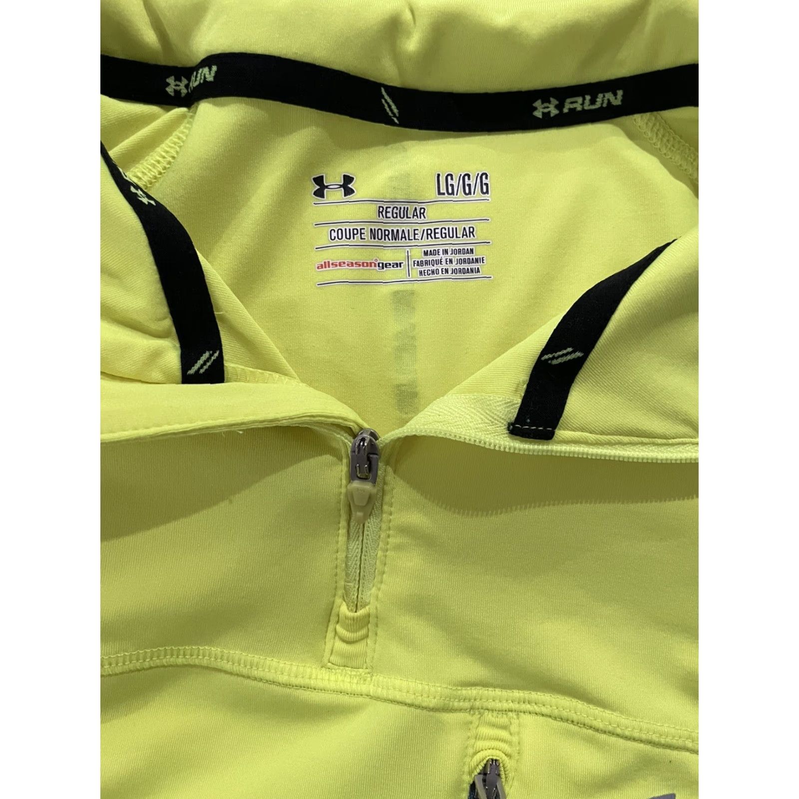 Under Armour Under Armour Run Regular Neon Yellow/Grey Half Zip Pullover Sweatshirt Mens L Gray Size US L / EU 52-54 / 3 - 5 Thumbnail