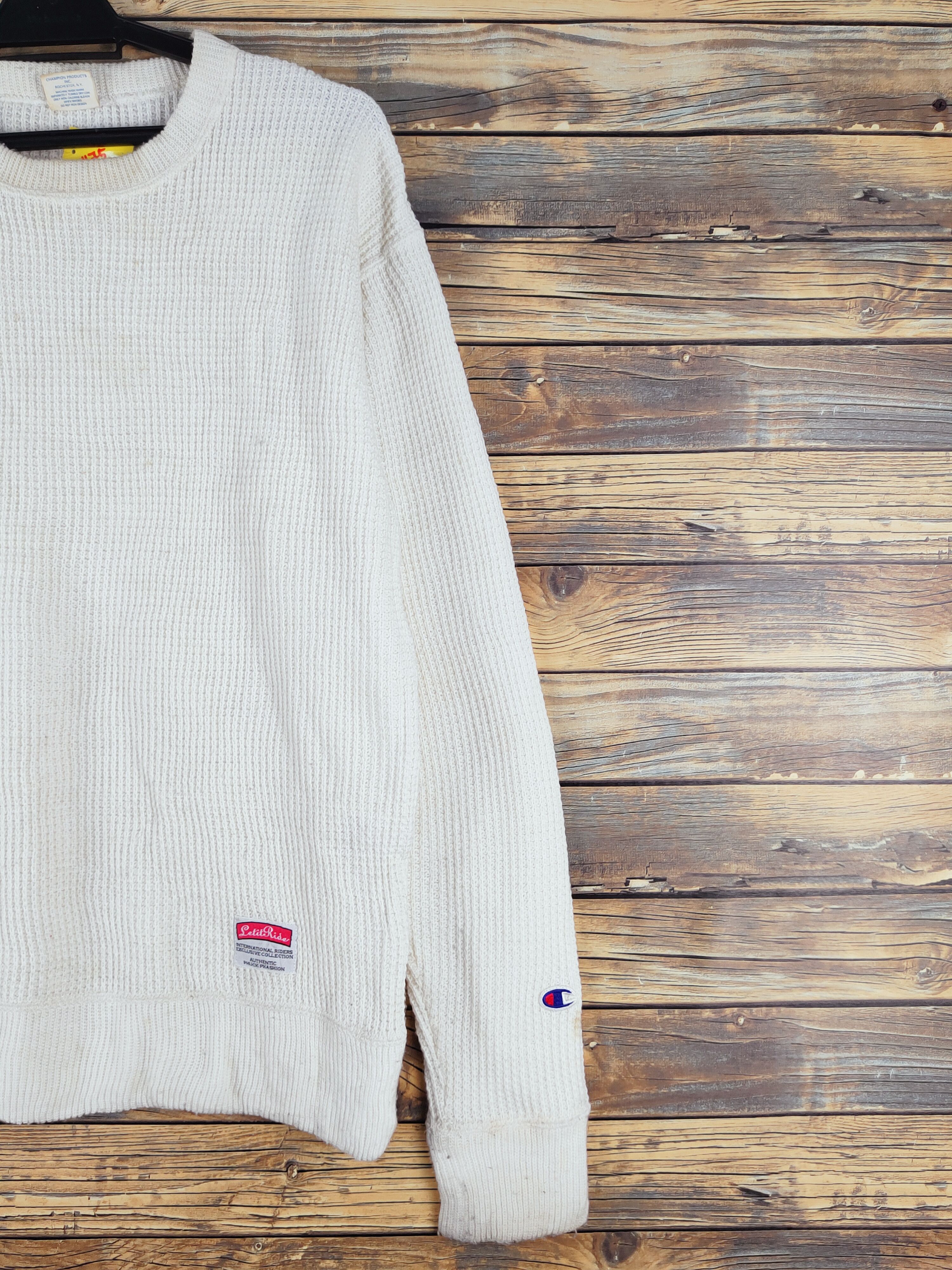 Champion Champion Ivory Letit Ride Knitwear Sweatshirts #W1175 Size US M / EU 48-50 / 2 - 5 Thumbnail
