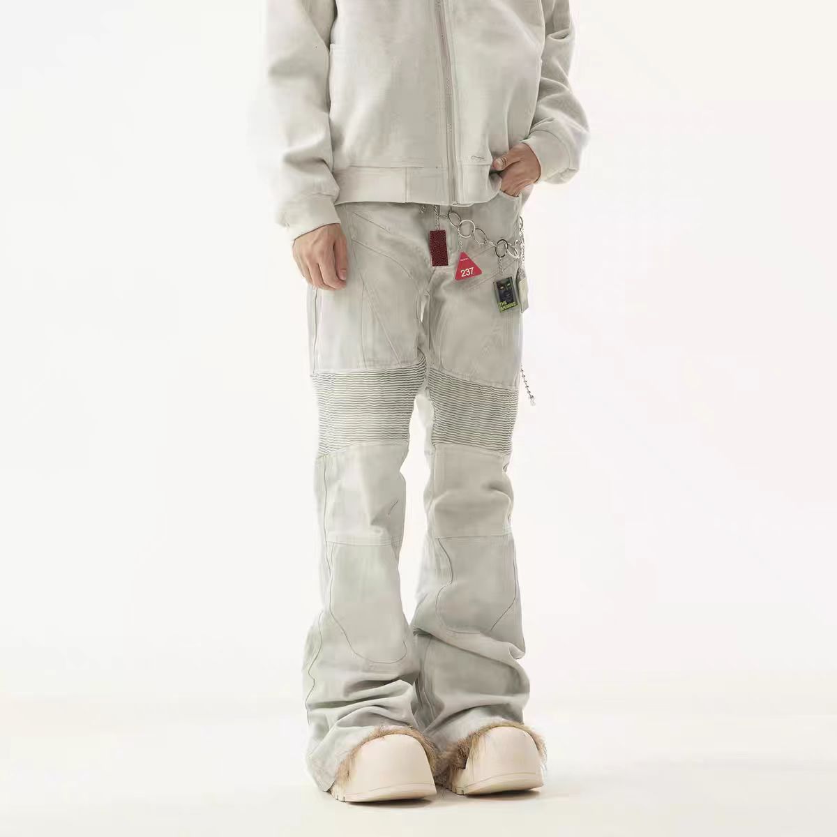 Japanese Brand × Jean Old Distressed Deconstructed Micro Flare Jeans Size US 32 / EU 48 - 3 Thumbnail