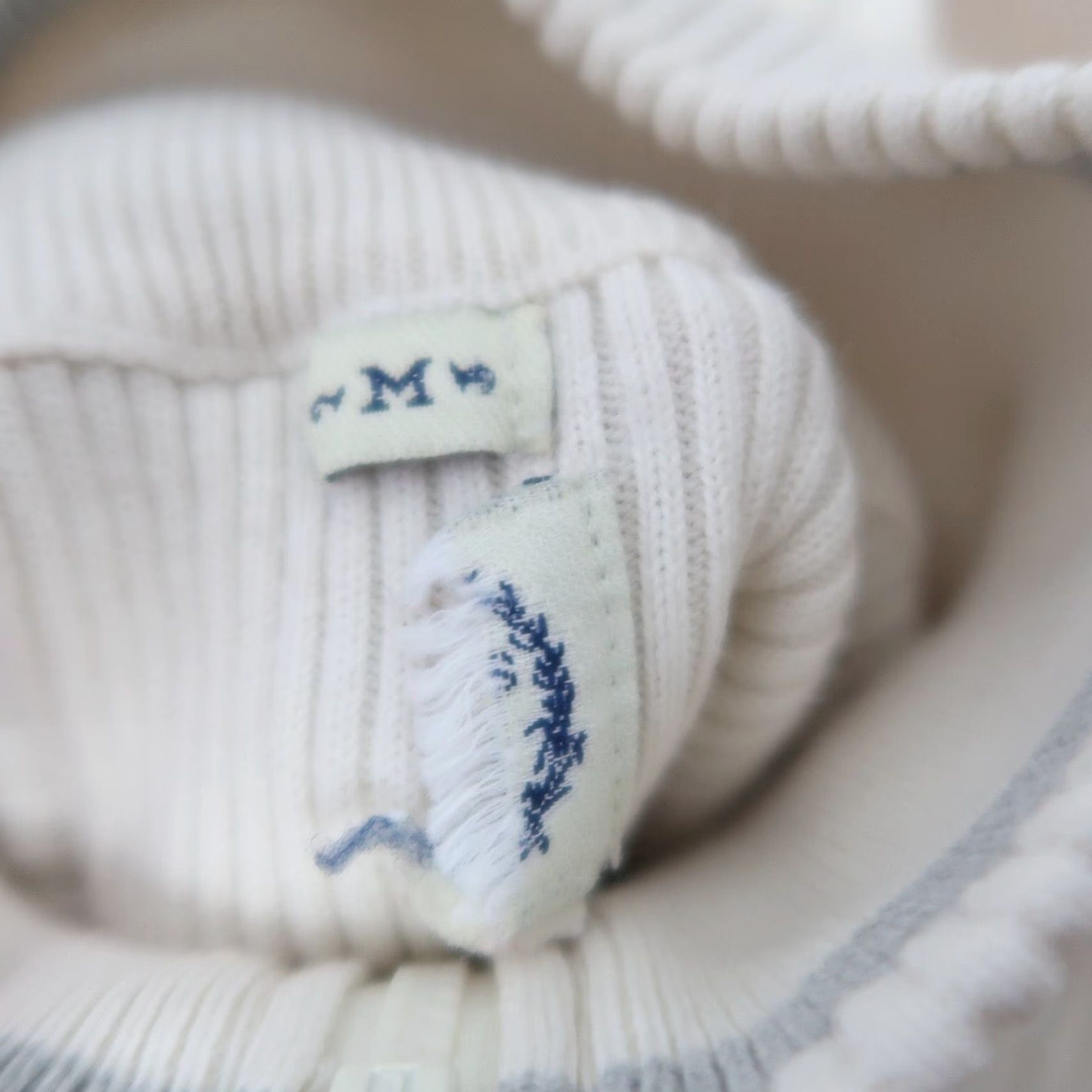 Ralph Lauren VINTAGE Polo Jeans Co. by Ralph Lauren Cotton Ribbed Knit Sweater Top M Women Long Sleeve Cream 90s Size M / US 6-8 / IT 42-44 - 6 Thumbnail