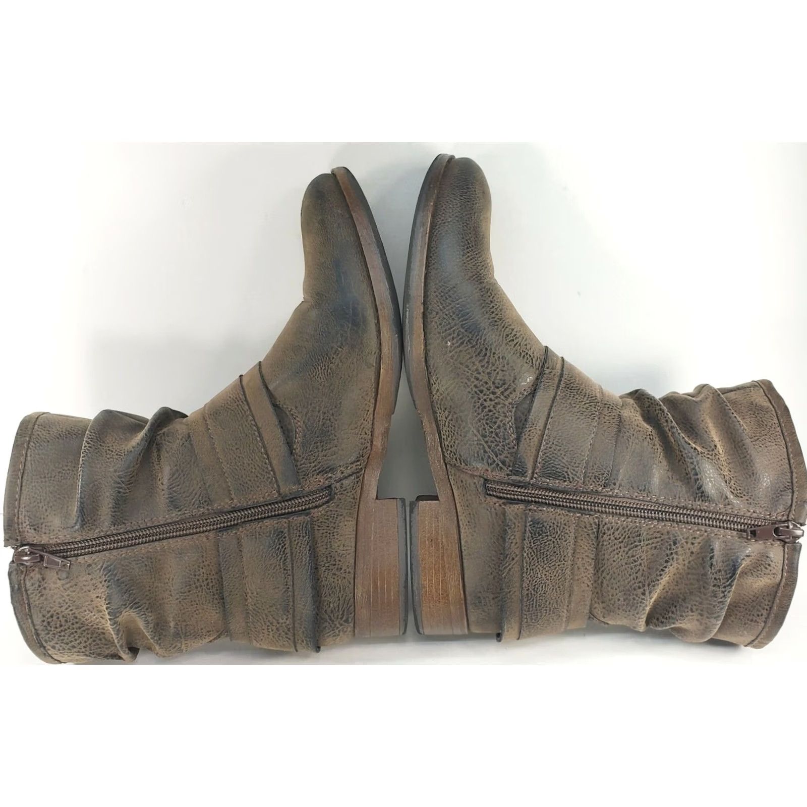 Vintage Crown Vintage Beauty Harness Slouch Boots - Womens Size 7.5M Brown - Distressed Bootie - Strap and - Size US 8 / IT 38 - 7 Thumbnail