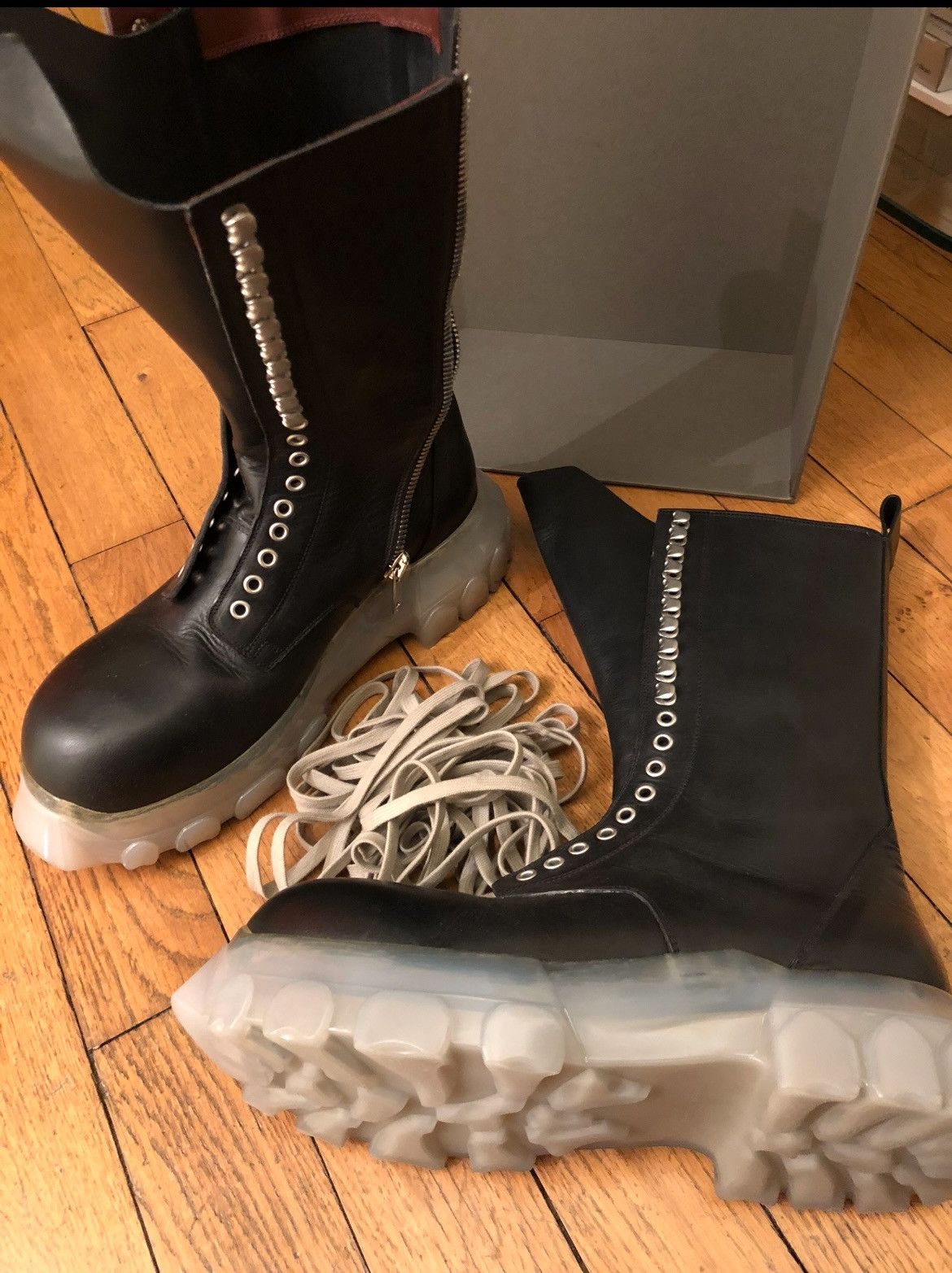 Rick Owens Mega Lace Bozo Tractor Boot Clear Sole New+Receipt Size US 10 / EU 43 - 3 Thumbnail