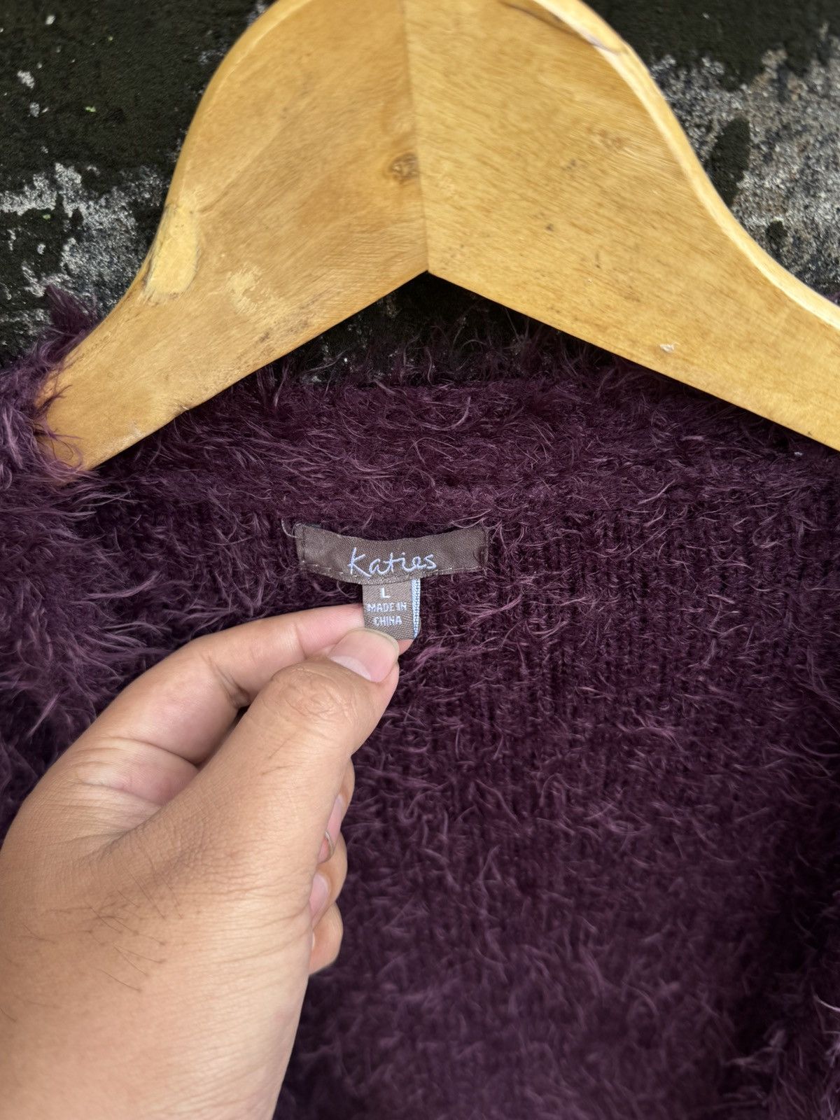 Beauty Beast × Hysteric Glamour × Japanese Brand Mohair Fuzzy Cardigan Knitted Katies Japanese Dark Purple Size US L / EU 52-54 / 3 - 6 Thumbnail