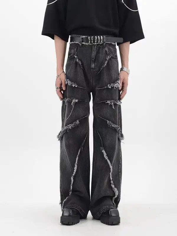 Japanese Brand Michiko x Min Raw edge wide-leg jeans with retro design Size US 32 / EU 48 - 4 Thumbnail