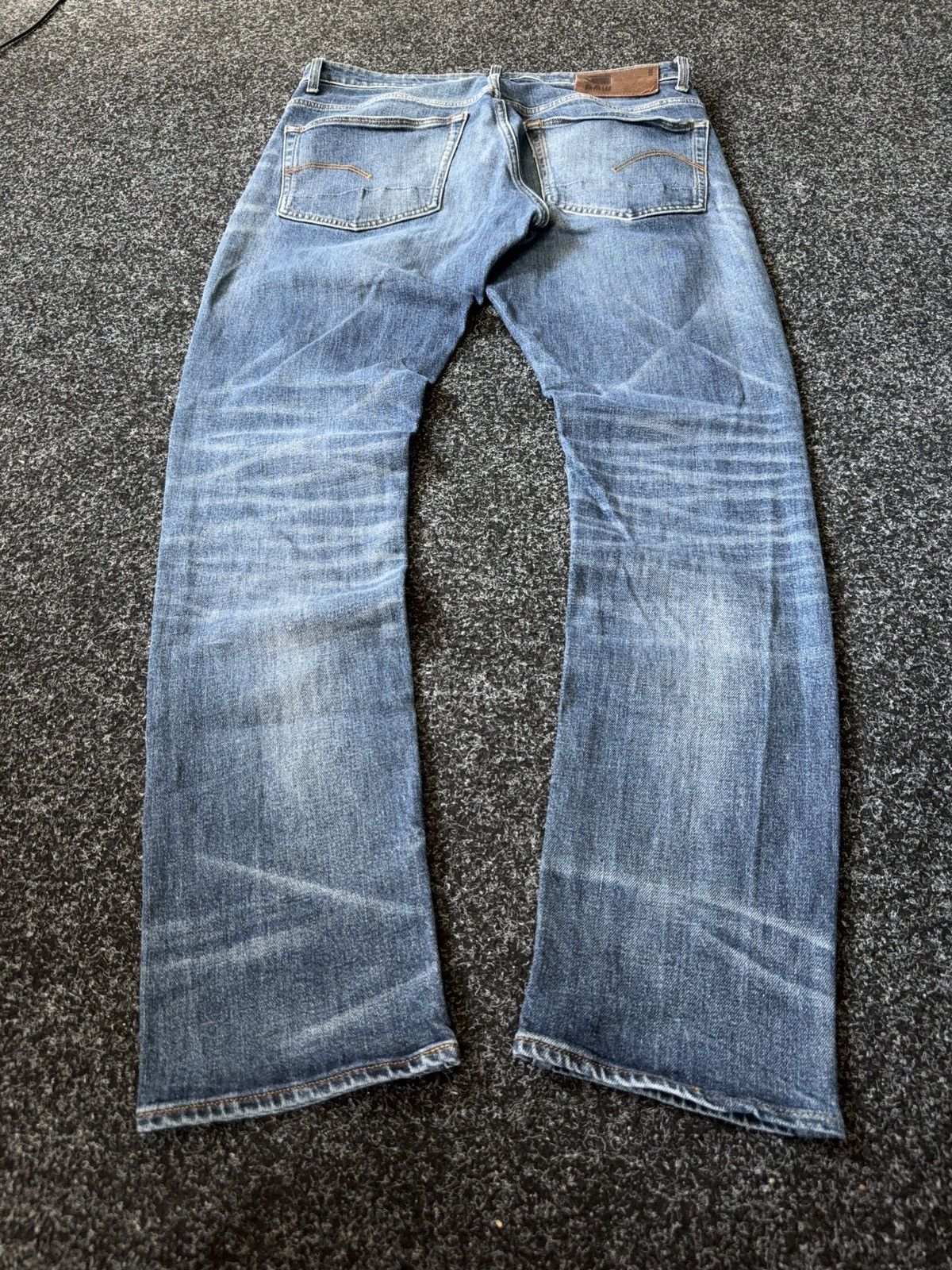 G-Star Retro Y2K 90s G-Star RAW 3301 Straight Faded Denim Jeans Size US 34 / EU 50 - 11 Thumbnail