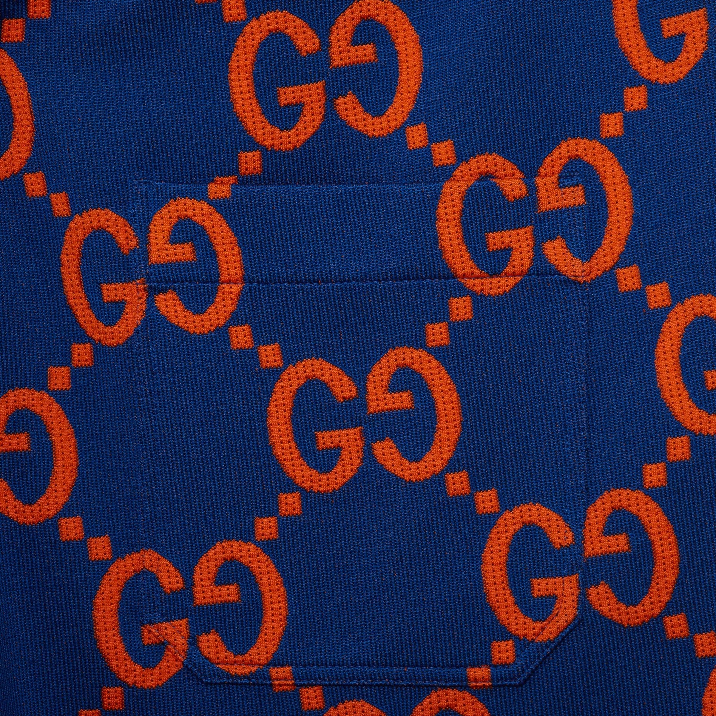 Gucci o1s1wg110225 GG Cotton Jacquard Short in Blue/Orange Size US 32 / EU 48 - 3 Thumbnail