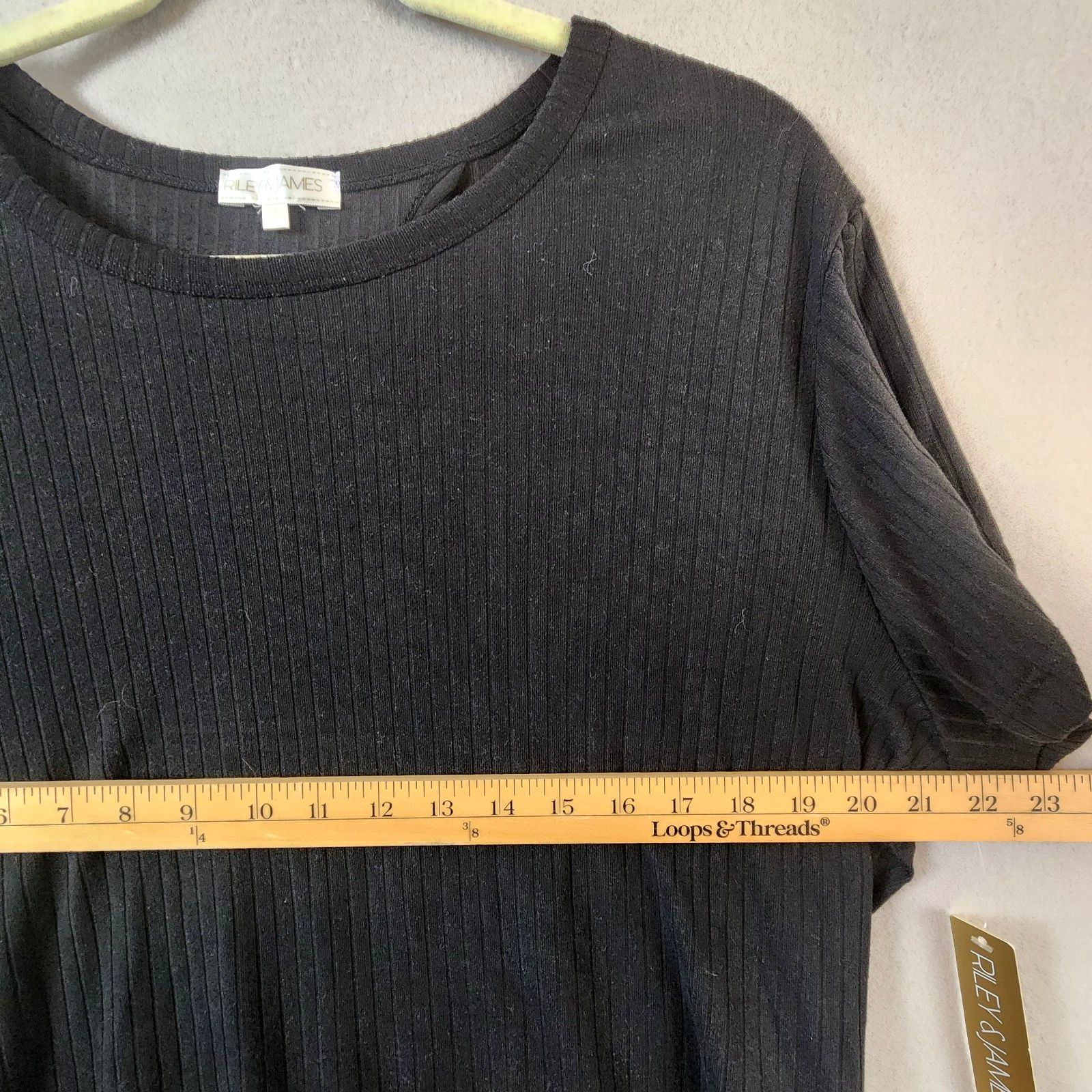 Other Riley & James Tie-Back Top Women 3X Black Short Sleeve Size 3XL / US 20-22 - 8 Thumbnail