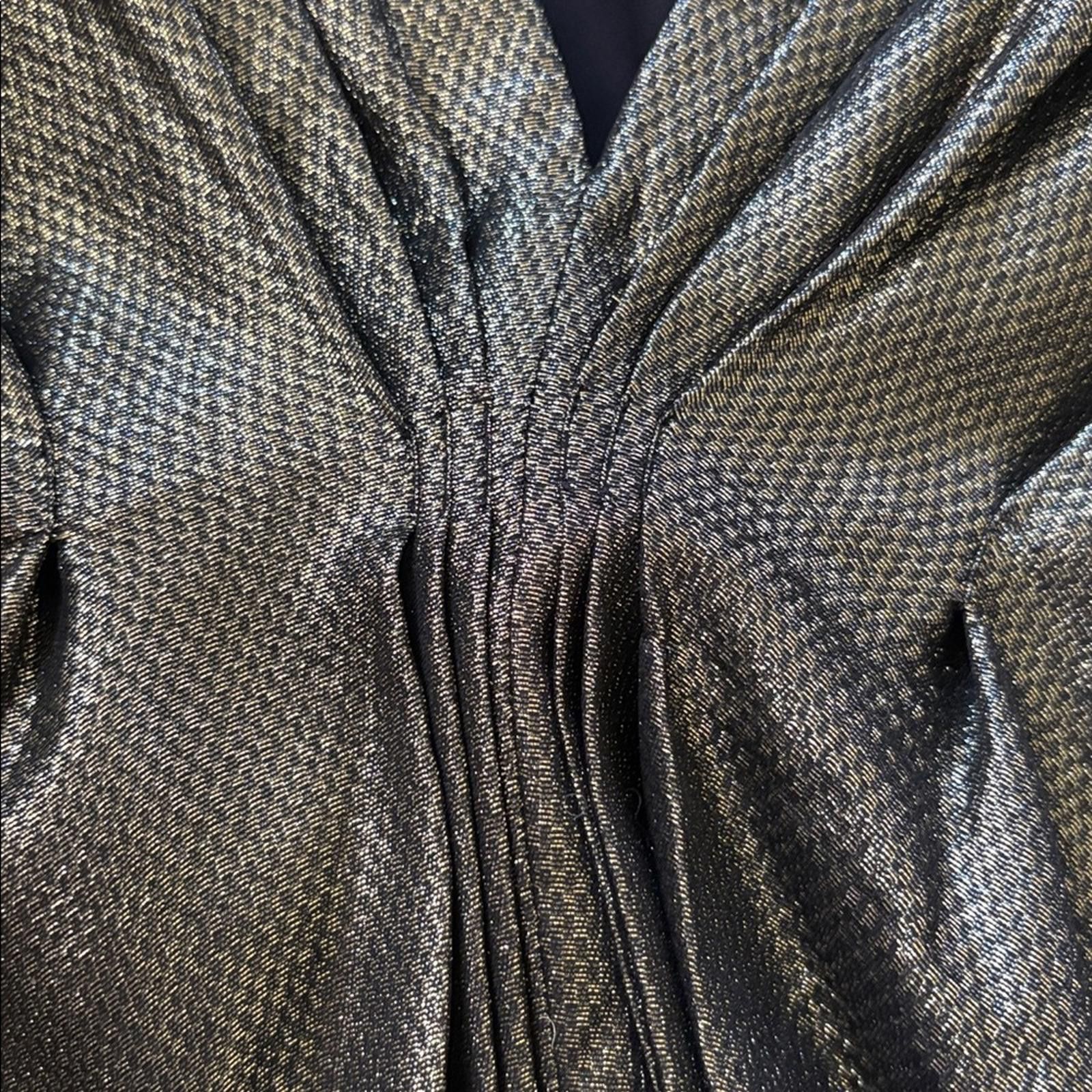 Saint Laurent Paris Saint Laurent Made in France Deep-V Silk Dress Size L / US 10 / IT 46 - 10 Thumbnail