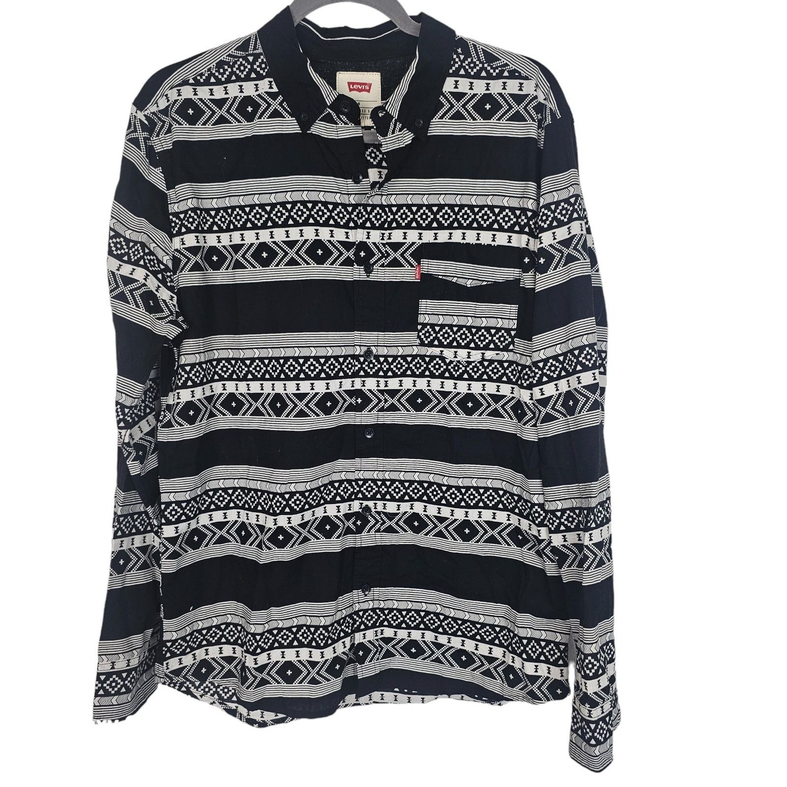 Levi's Levis Men Norte Geo-Stripe Southwestern Aztec Button Shirt M Size US M / EU 48-50 / 2 - 2 Thumbnail