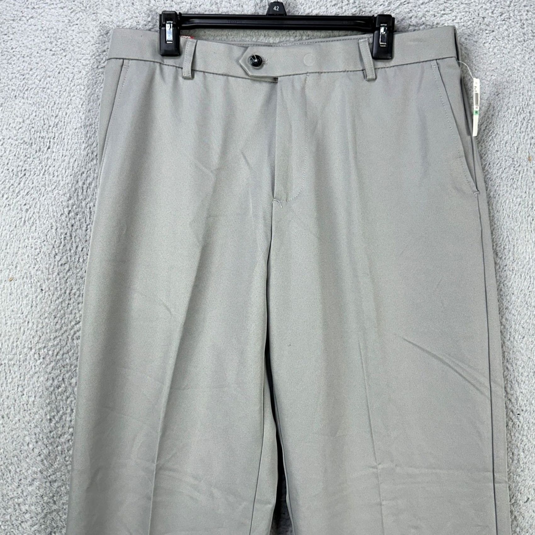 Izod VINTAGE: No (omit) Izod Golf Men Dress Pants 34X32 Gray Performance Wicking Stretch Classic Fit NEW Size US 34 / EU 50 - 2 Thumbnail