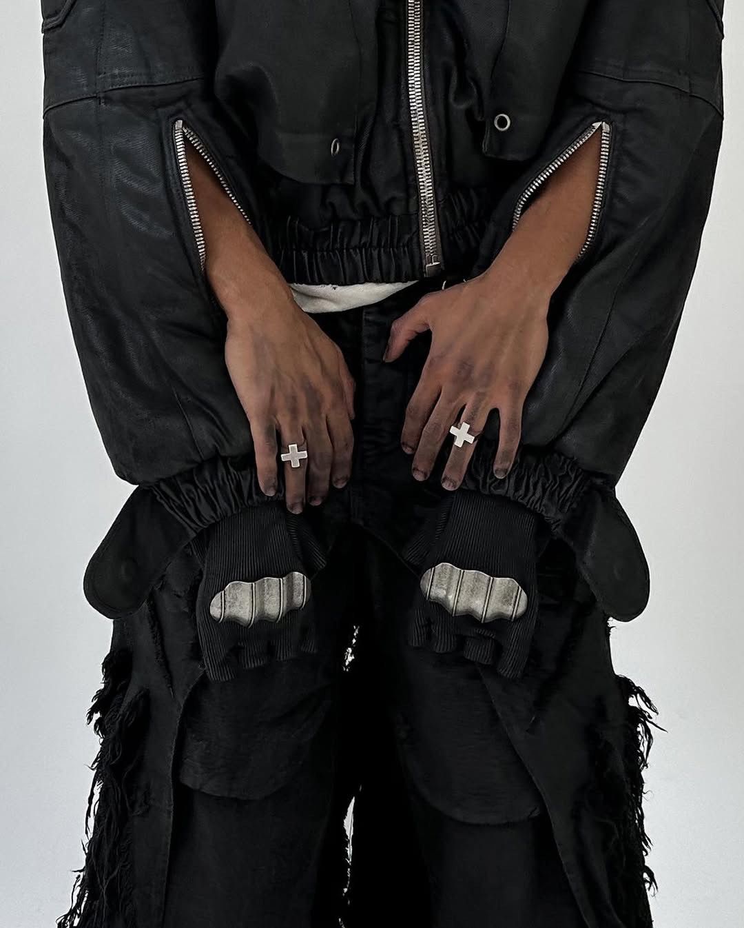 SHINE LUXURY RARE Shine Luxury “METHADONE” Layered Moto Bomber Jacket Size US S / EU 44-46 / 1 - 3 Thumbnail