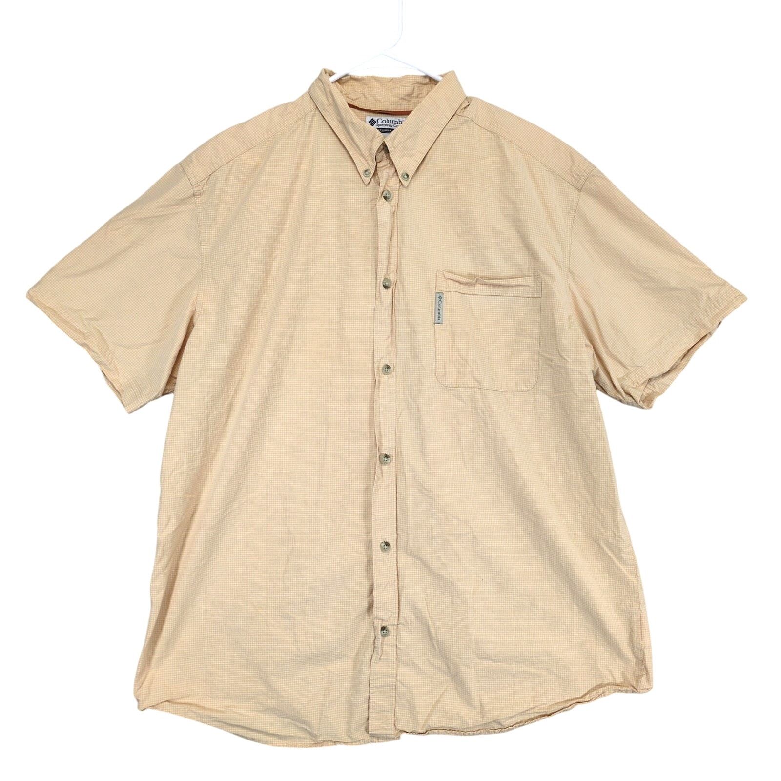 Columbia Columbia Men's XL Orange Grid Short Sleeve Button Down Shirt Size US XL / EU 56 / 4 - 1 Thumbnail