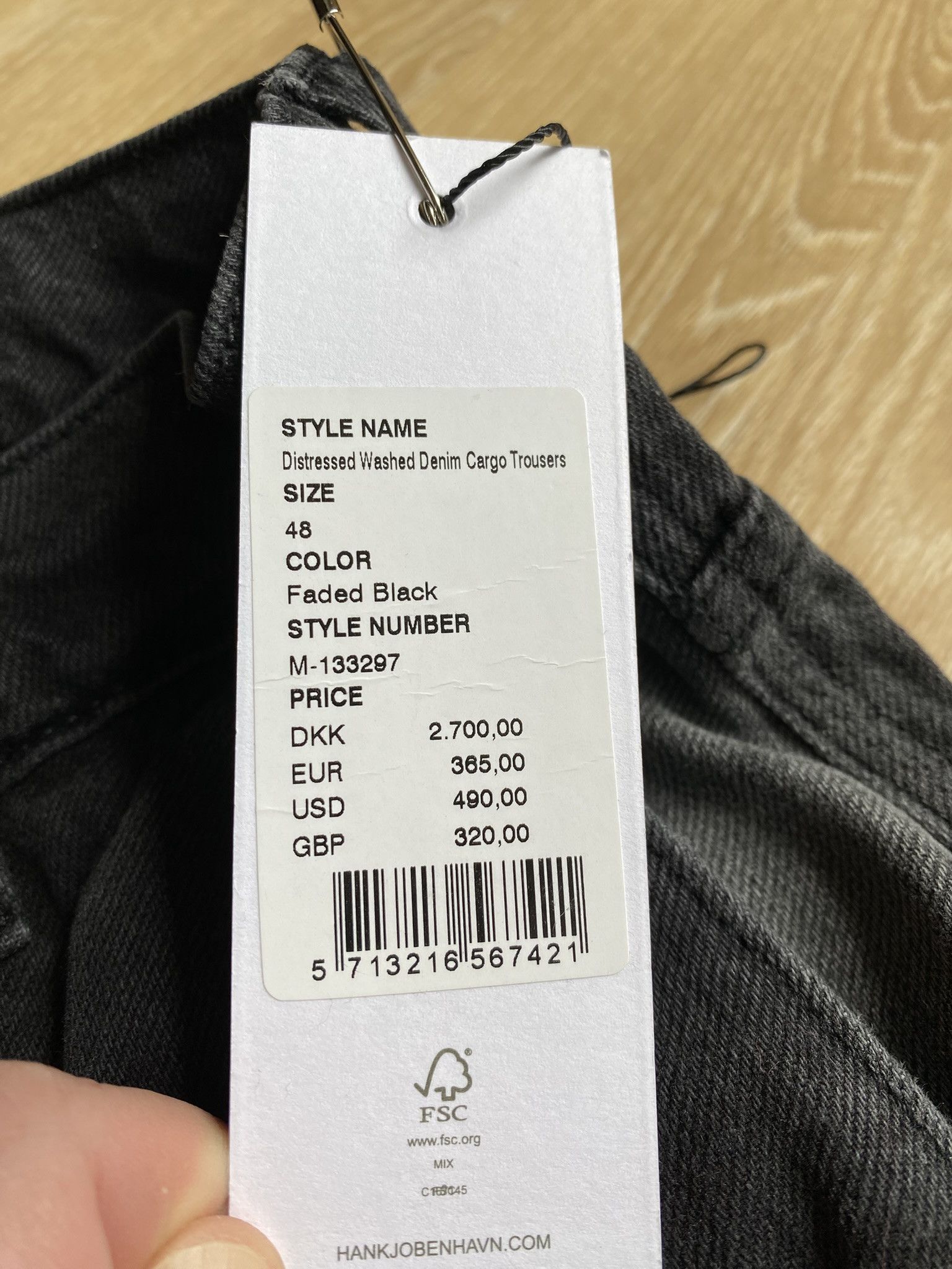 Han Kjobenhavn NWT $490 - Distressed Washed Denim Cargo Trousers Size US 32 / EU 48 - 6 Thumbnail