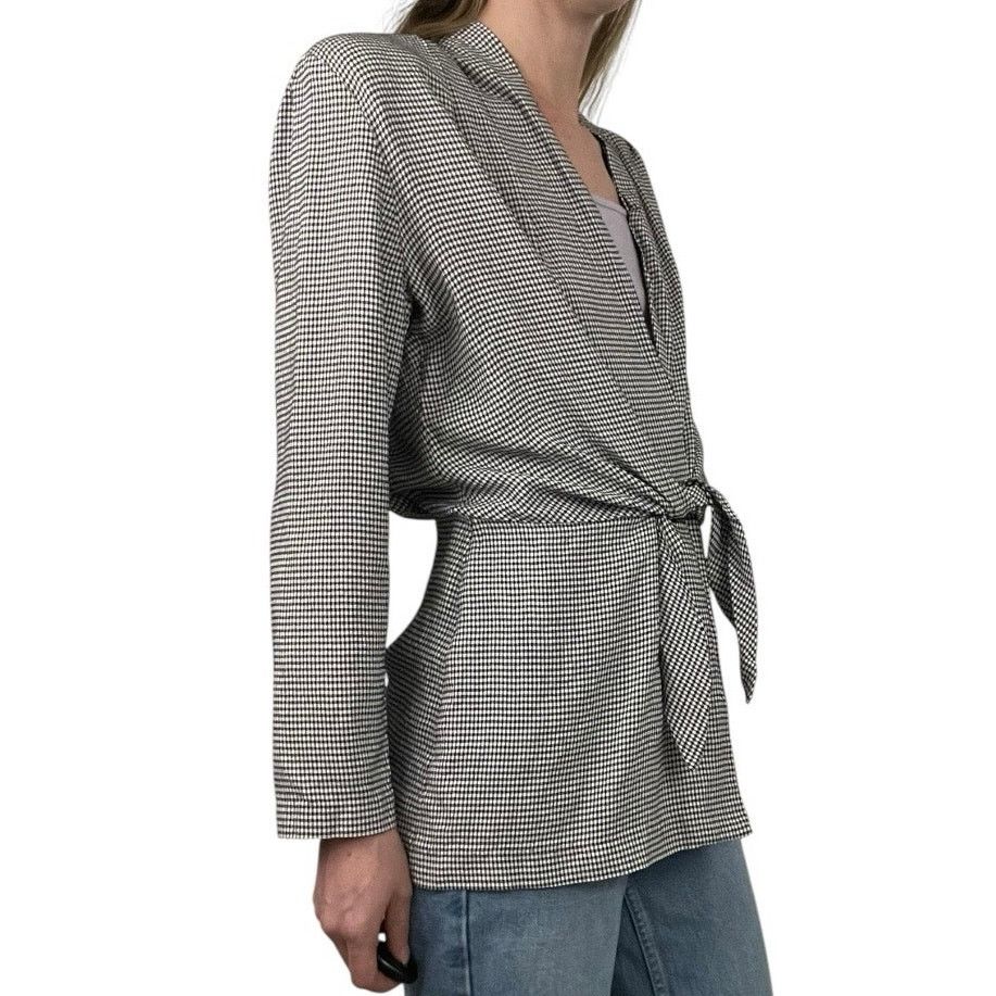 Vintage Francine Browner Vintage Black and White Gingham Blazer Size M / US 6-8 / IT 42-44 - 2 Thumbnail