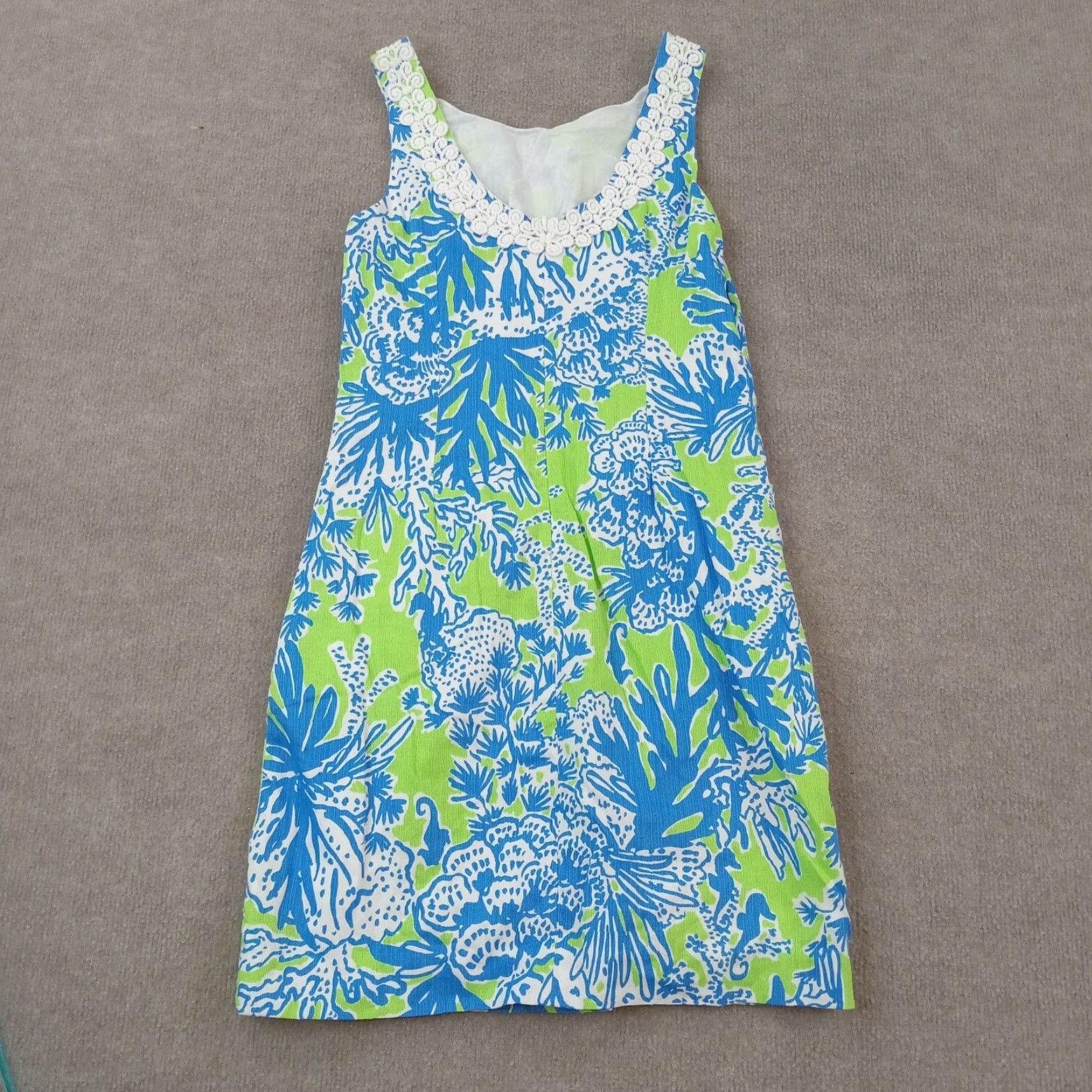 Lilly Pulitzer Lilly Pulitzer Shift Dress Womens Size 2 Blue Green Casey Floral Limeade Casual Size XS / US 0-2 / IT 36-38 - 7 Thumbnail