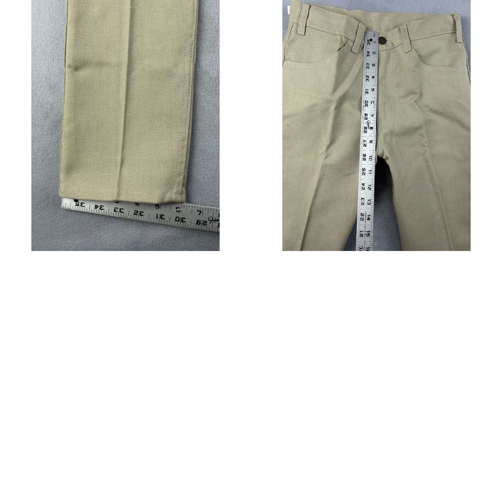 Levi's VINTAGE Levi’s Nuvos Sta-Prest Pants Beige Straight Leg 26x29 1970s Mens Boys? Size US 26 / EU 42 - 9 Thumbnail