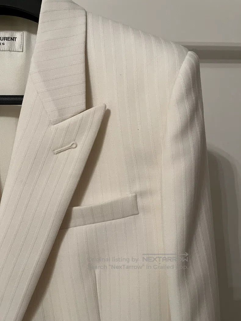 Saint Laurent Paris Saint Laurent Paris Double-breasted, white suit jacket Size US S / EU 44-46 / 1 - 3 Thumbnail