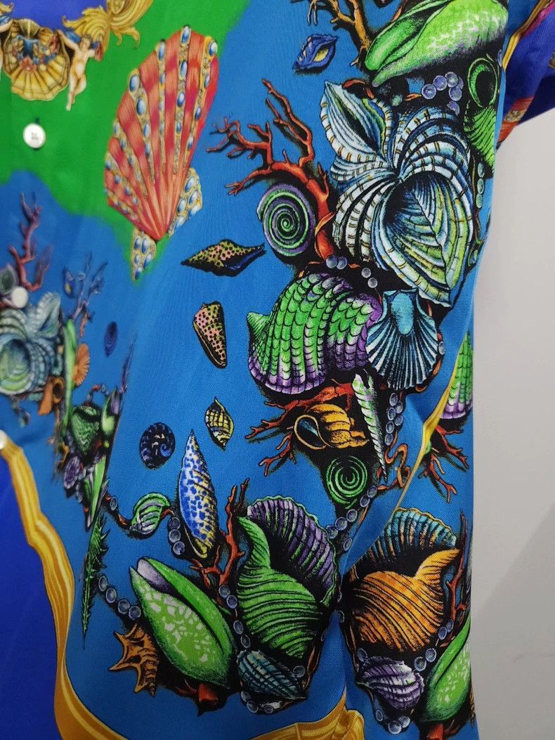 Versace Versace Ocean mulberry silk shirt Size US XXL / EU 58 / 5 - 7 Thumbnail