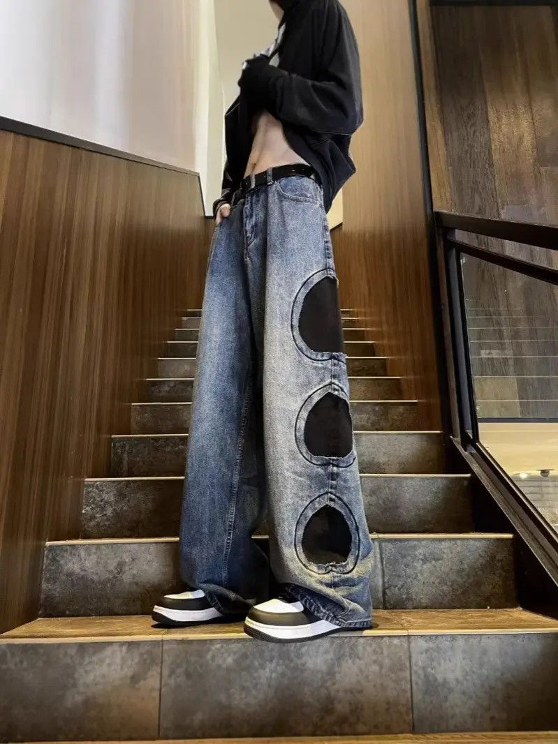 Japanese Brand × Jean Retro loose collage high street jeans Size US 32 / EU 48 - 1 Thumbnail