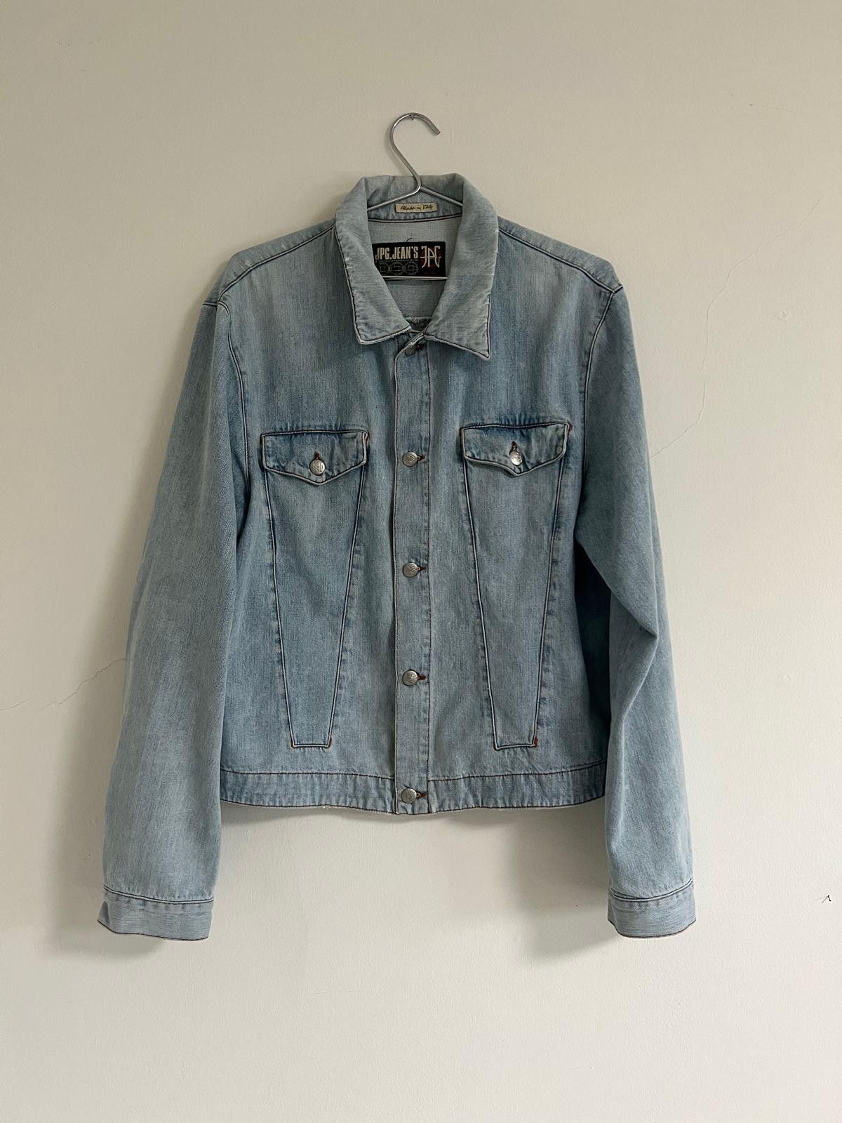 image of Jean Paul Gaultier Jpg Jeans - Light Blue Boxy Denim Jacket, Men's (Size Large)