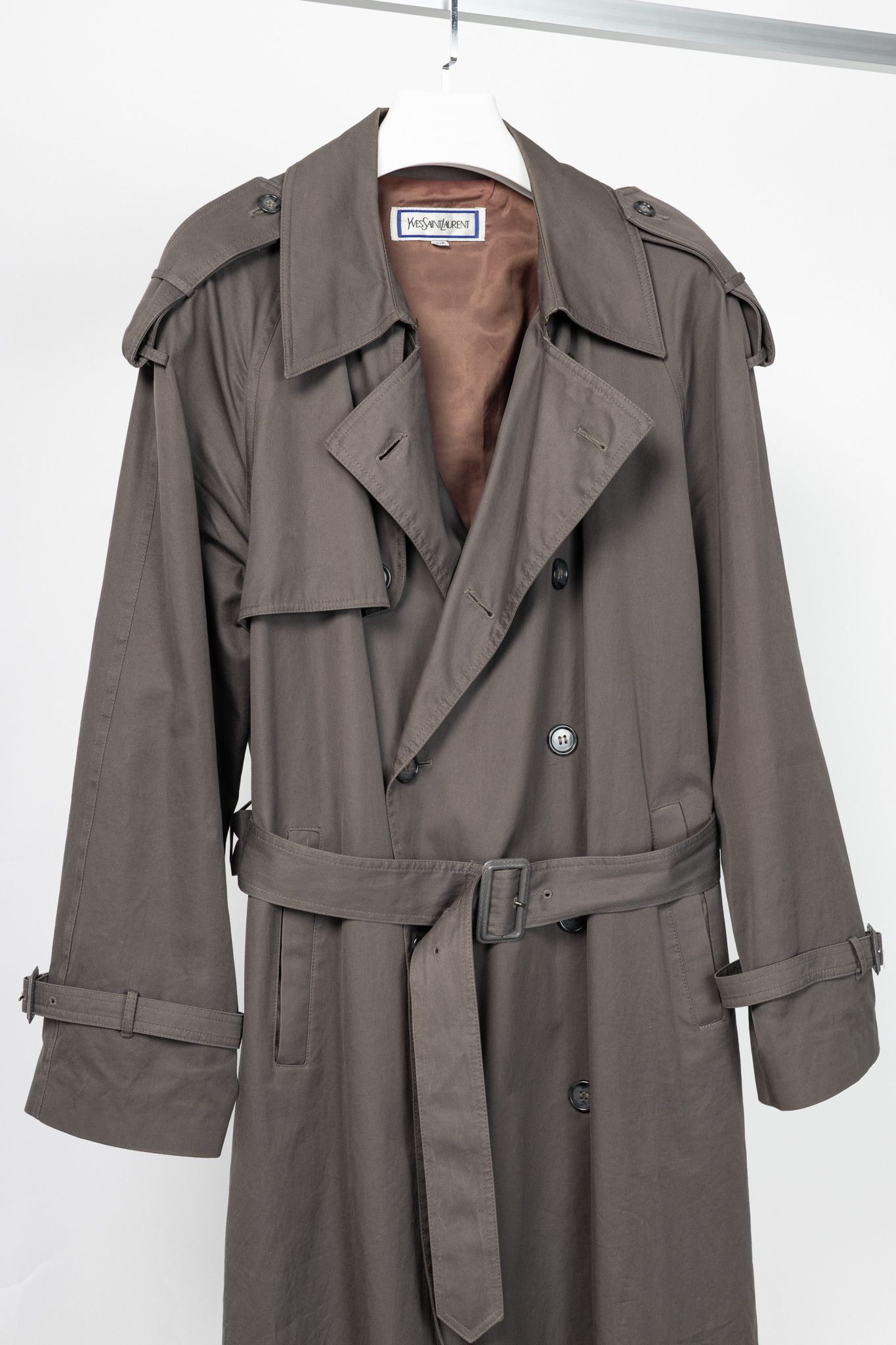 Yves Saint Laurent Yves Saint Laurent Cotton Double-Breasted Belted Trench Coat Size US L / EU 52-54 / 3 - 3 Thumbnail