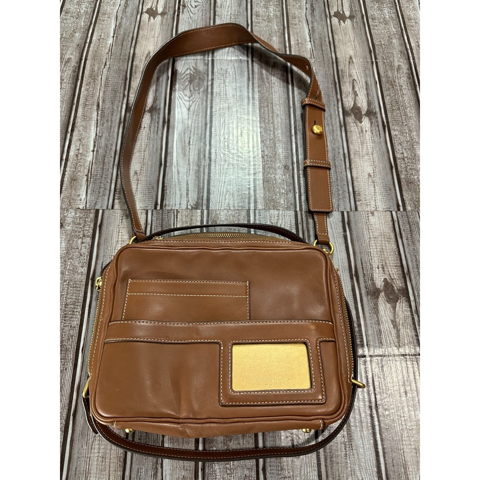 Tory Burch Tory Burch Leather Camera Bag - Brown Light Umber mspr 698 Size ONE SIZE - 2 Thumbnail