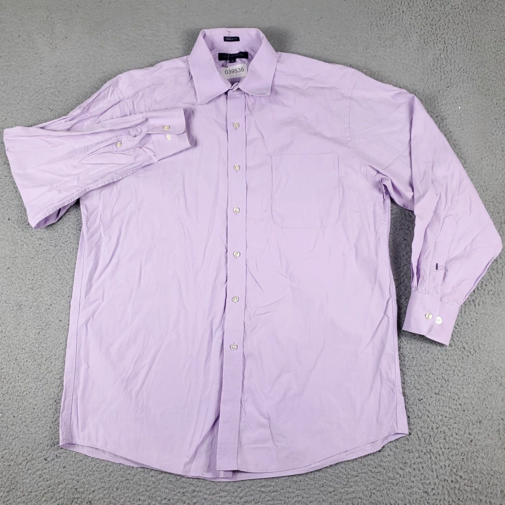 Tommy Hilfiger Tommy Hilfiger Dress Shirt Mens 16 Purple Long Sleeve Button Up Collared 100% Cotton Classic American Modern Preppy Brand Mens Clothing Size 42R - 2 Thumbnail