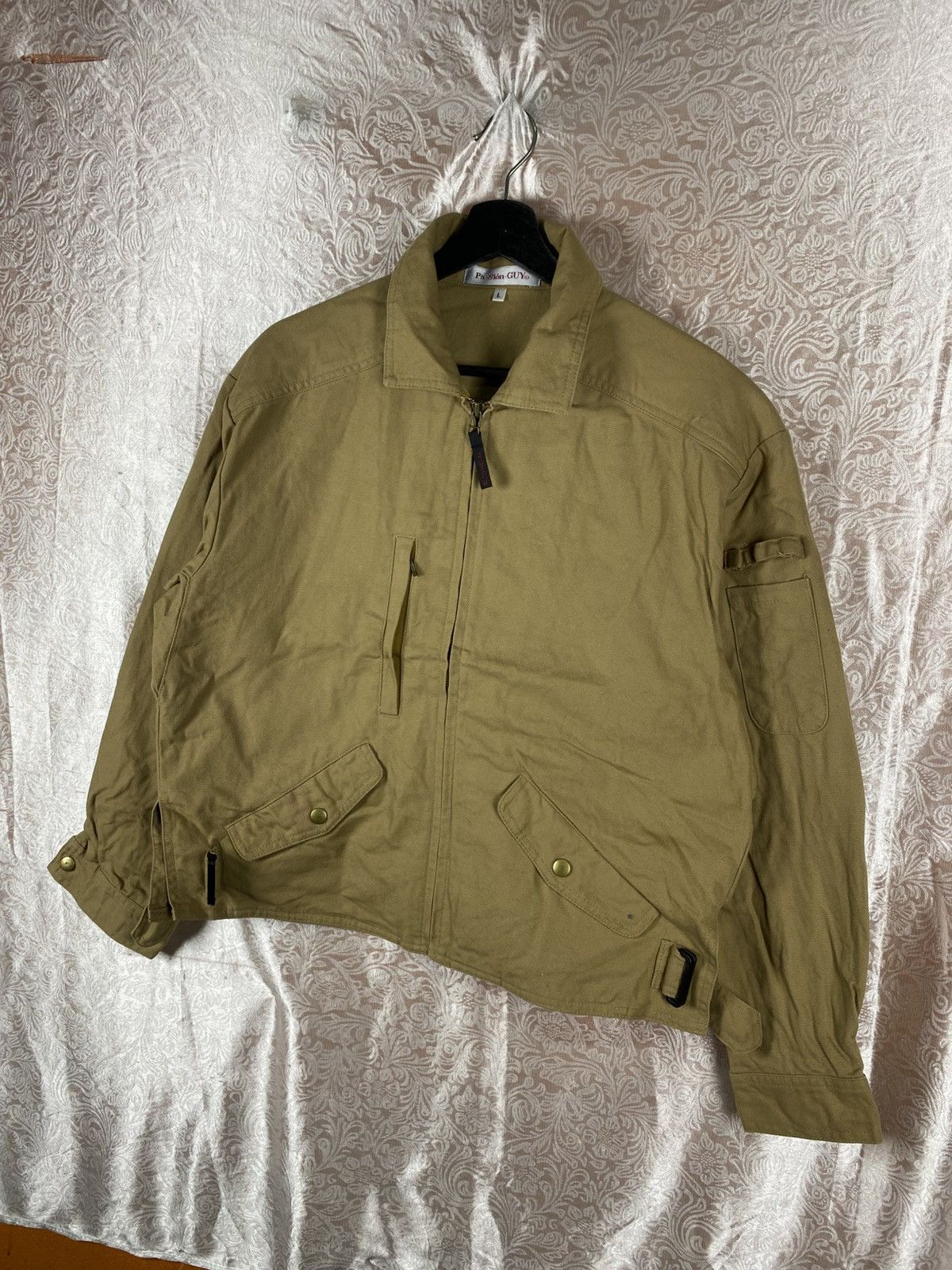 Japanese Brand Vintage Pa·Sión·GUY Khaki Utility Jacket Minimalist Zip Size US L / EU 52-54 / 3 - 4 Thumbnail