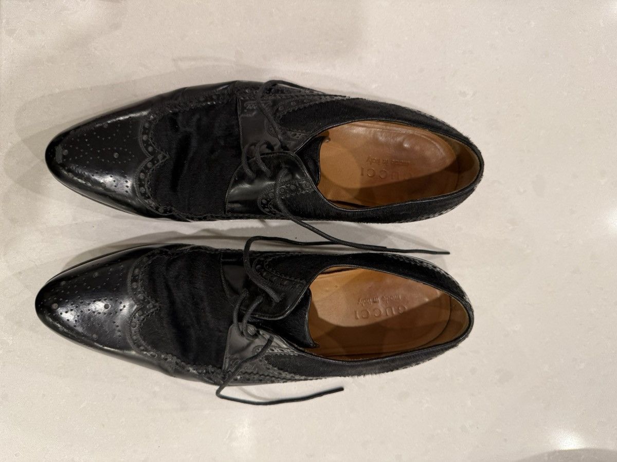 Gucci Gucci Black Leather and Pony Hair Brogues Size US 9.5 / EU 42-43 - 1 Thumbnail