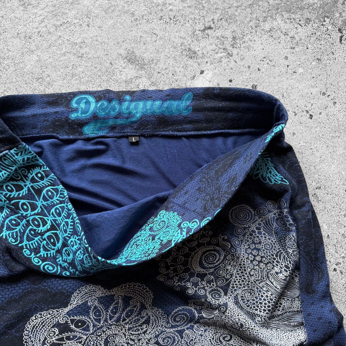 Designer × Desigual Desigual Womens Blue A-Line Stretch Paisley Print Skirt Size 34" / US 12 / IT 48 - 5 Thumbnail