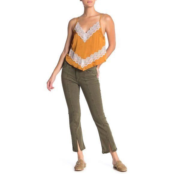 Free People Free People Army Green Cropped Bootcut Jeans Size 25" / US 0 / IT 36 - 2 Thumbnail